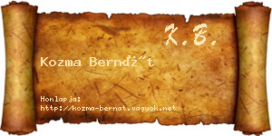 Kozma Bernát névjegykártya