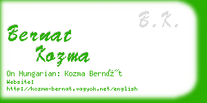 bernat kozma business card